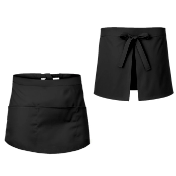 Zapaska fartuszek kelnerska barmańska czarna 30cm – zapaska kelnerska – odzież gastronomiczna